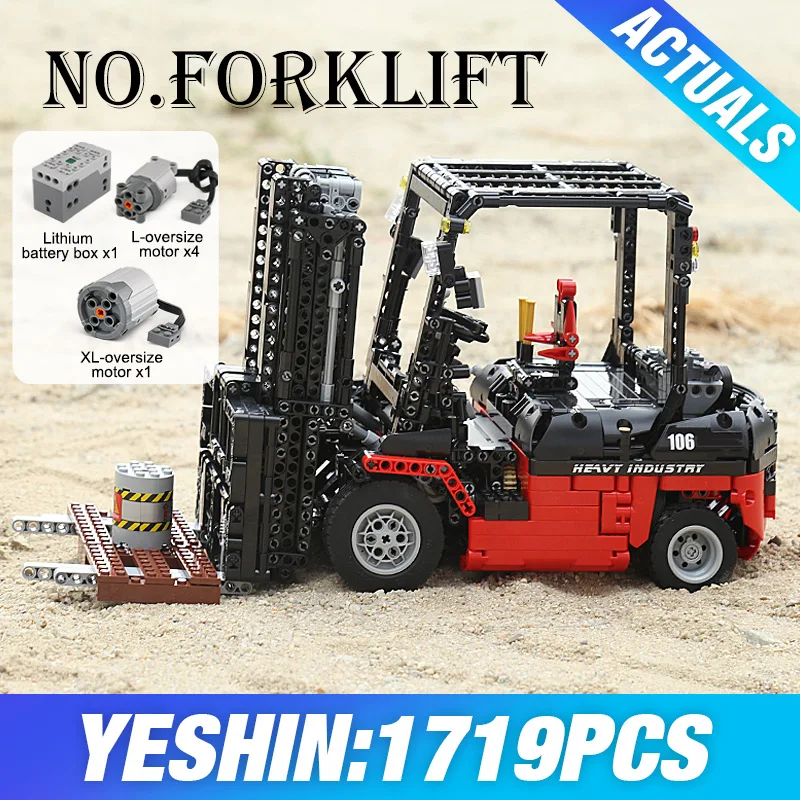 DHL Yeshin Technic модель автомобиля 3681 вилочный погрузчик Mk II набор конструкторных блоков, наборы кирпичей, игрушки для детей, рождественские подарки