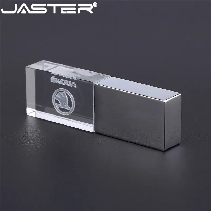  JASTER Skoda logo crystal + metal USB flash drive pendrive 4GB 8GB 16GB 32GB 64GB 128GB External St