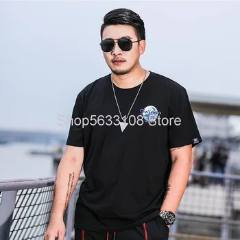 

Short Sleeve T1119 Big Size Men's Wear Plus Fat Plus Leisure Loose Sea Mingyue Feihe T Shirt Tide