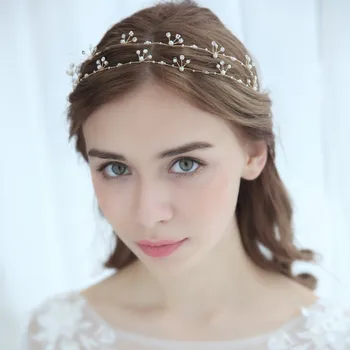 

NPASON Women Rhinestone Pearl Bridal Headbands Wedding Headpieces Handmade Hairbands Hair Accessories for Girl