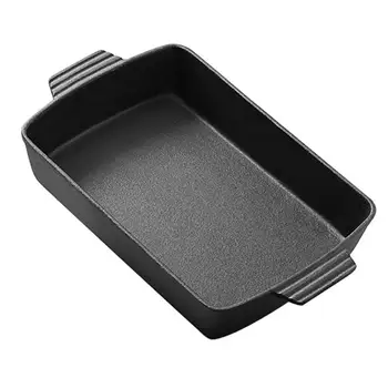 

1pc Useful Durable Cast Iron Skillet Griddle Pan Steak Pan Sauce Pan for Dinner Breakfast Lunch