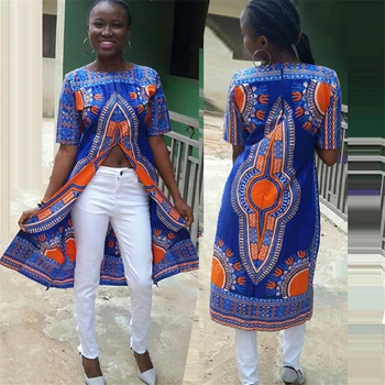 

2020 News African Dresses for Women Ladies Dashiki Print Ankara Style Fashion Sexy Vestidos Split Sexy Traditional Bazin Party