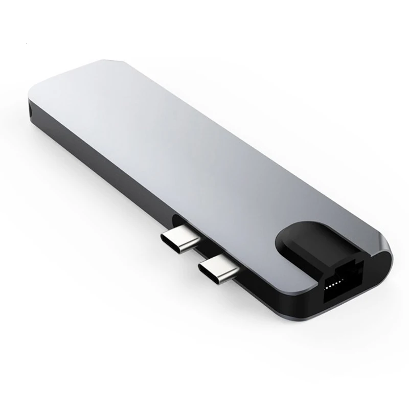 Концентратор usb Type C многопортовый адаптер с HDMI 4K выход 1000 м RJ45 Gigabit Ethernet usb порты USB-C сетевой адаптер для MacBook Pro