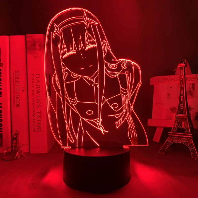 Светодиодный ночник Zero Two Настольная 3D лампа светсветильник аниме Waifu подарок