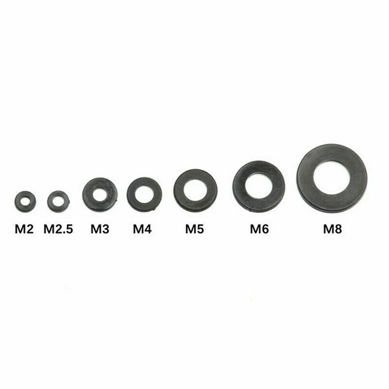 

364PCS Nylon Rubber Flat Ring Plain Repair Washer Gaskets Set For Metric M2~M8