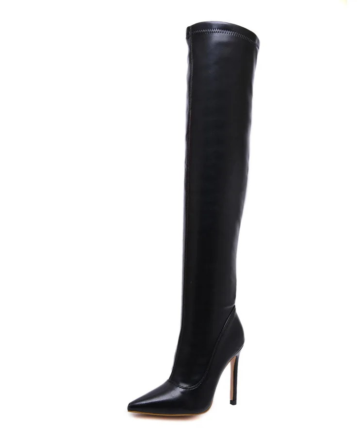 LEOPARD LAND The New Leather Classic Knee-high Boots Show Thin Thin Heel High Boots Thigh High Boots Women Shoes JXQ