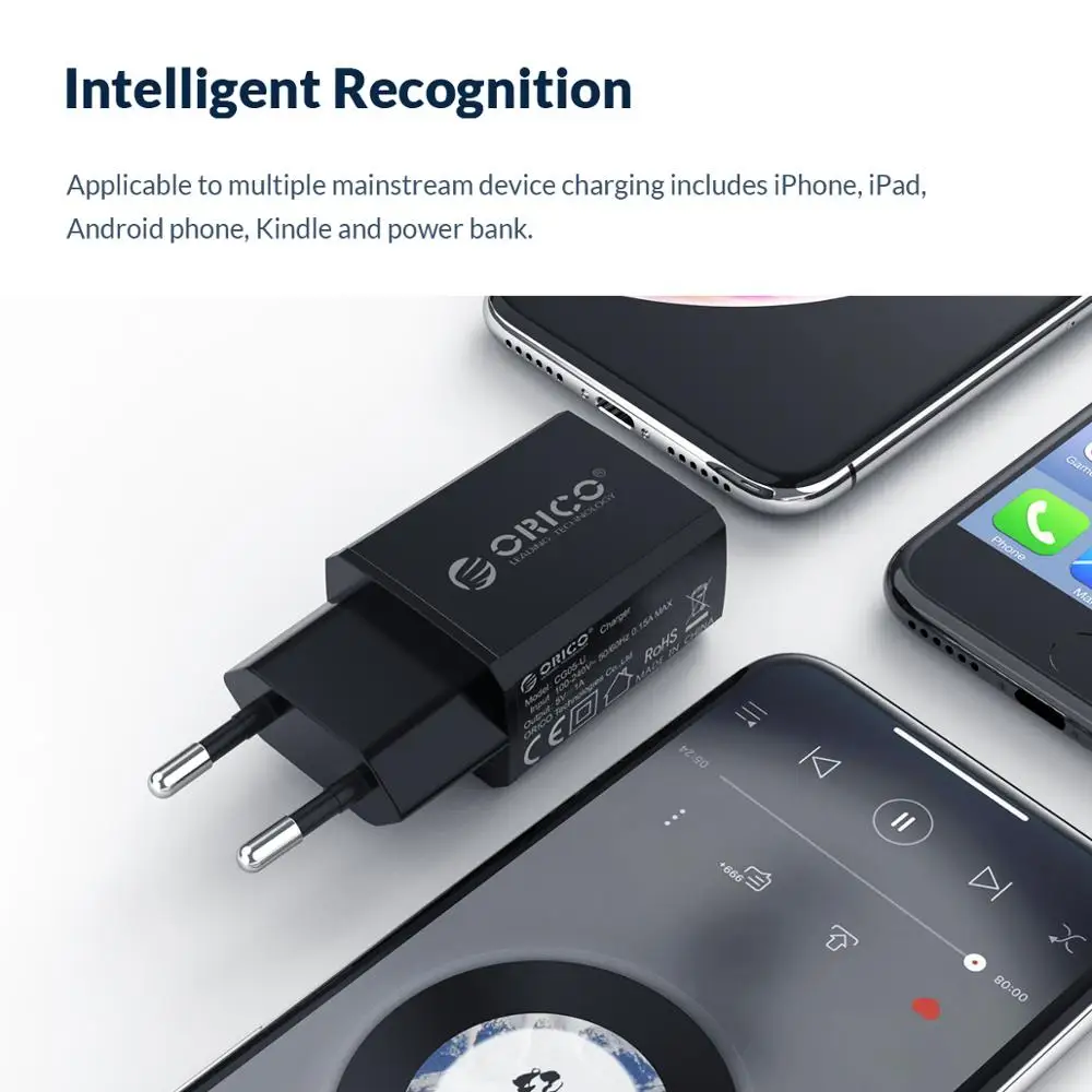 ORICO USB зарядное устройство 5V1A 5V2A портативное для путешествий адаптер Мобильный