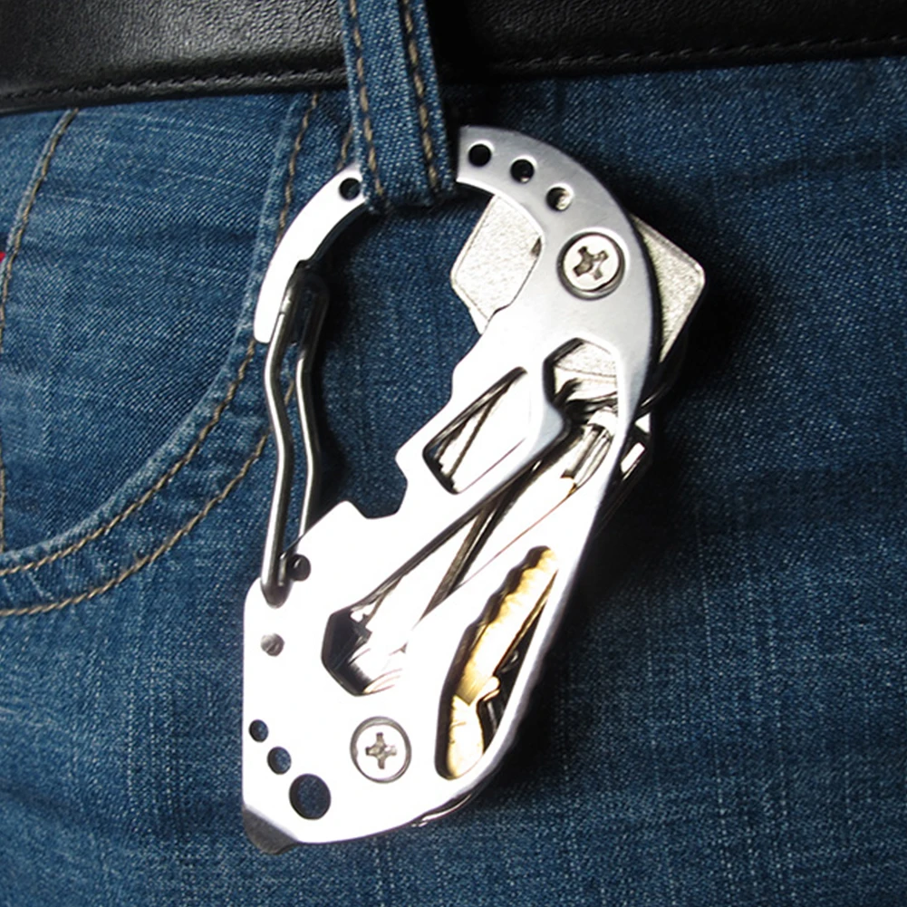 

Multifunctional EDC tool stainless steel key ring storage box folder clip key ring key ring box outdoor survival travel tools