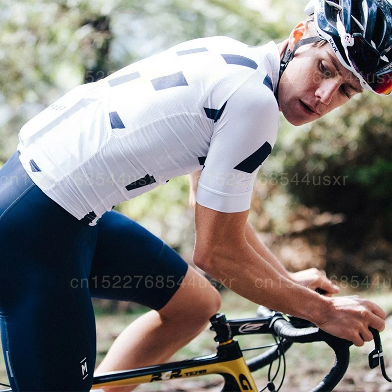 White short sleeve jersey Men's Breathable bicycle Jersey Pro racing team road bike MTB cycling wear maglia Ciclismo