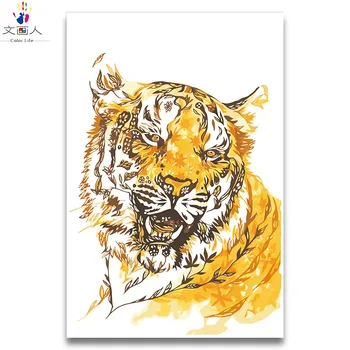 

Oil painting by numbers fierce tiger animals digital paint Coloring by numbers Orangutan Squirrel Colorful abstract painting