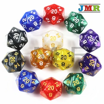 

Top 1PC TRPG Pearlized Effect D20 Dice for Dungeons & Dragons 20 Sided Data Rich Colors Desktop Game,