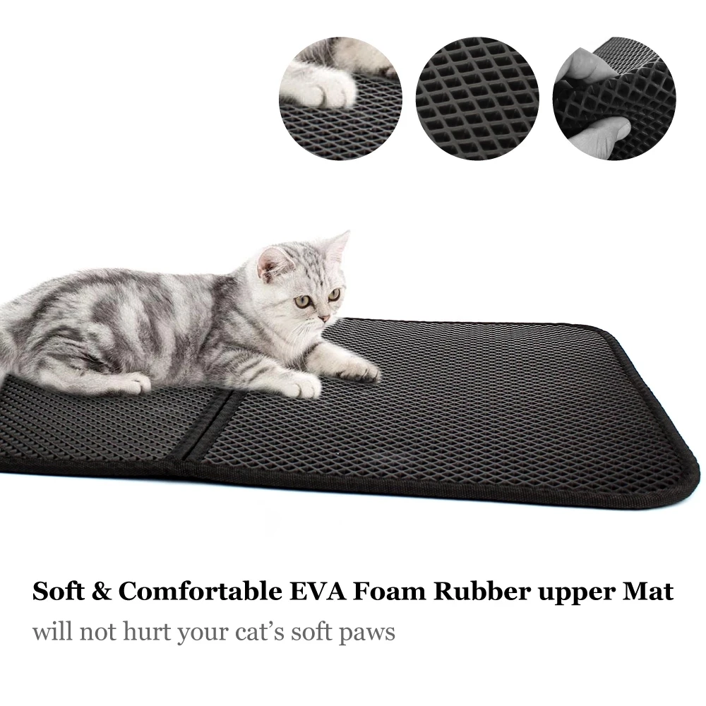 Cat litter Mat Double Layer Pad Trapper Folding Pad Pet Rug EVA Foam Rubber  Home