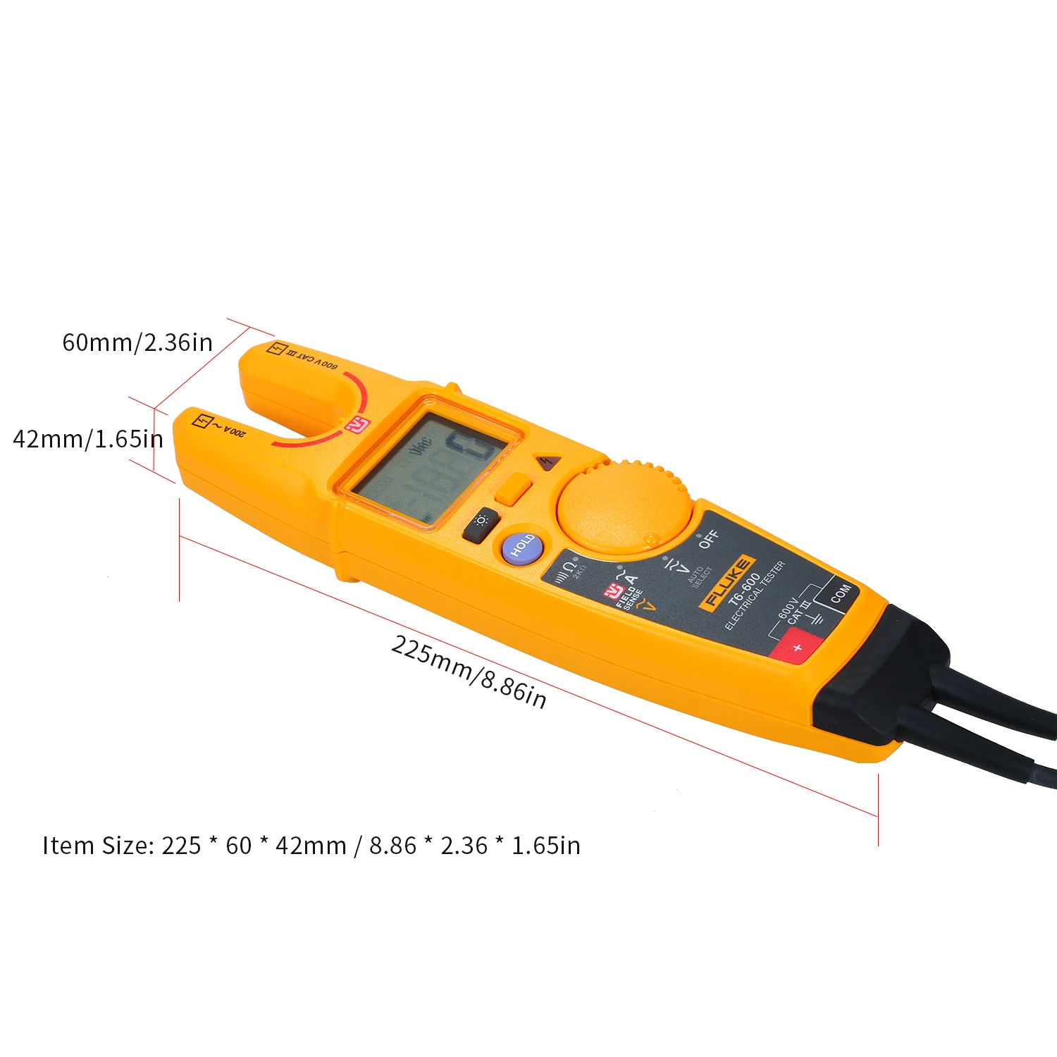 FLUKE T6-600 клещи Электрический тестер Цифровой мультиметр зажим Амперметр 2000Ω тестер сопротивления клещи