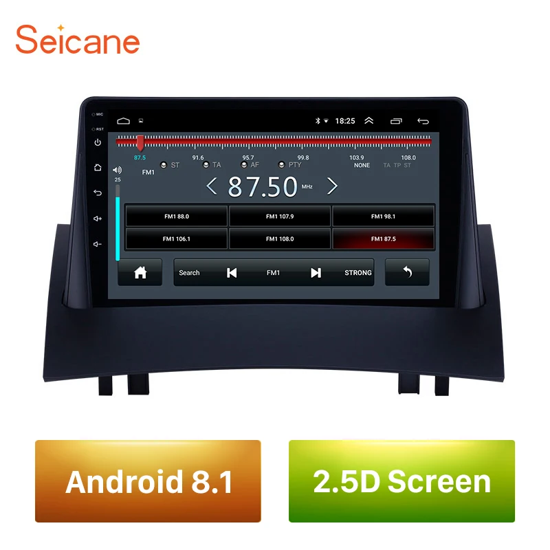 Автомагнитола Seicane 2DIN 9 дюймов для Renault Megane 2 2004 2005-2008 Android 1 автомобильный
