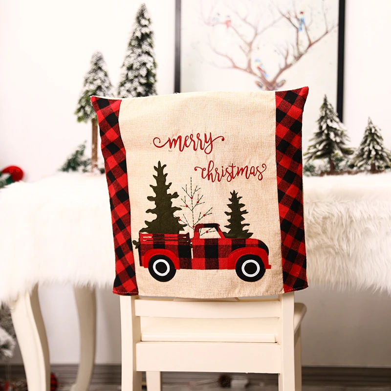 Christmas On The Farm 2022 2022 Happy New Year Christmas Linen Car Christmas Tree Stool Cover Farm  Tractor Chair Cover - Aliexpress Home & Garden