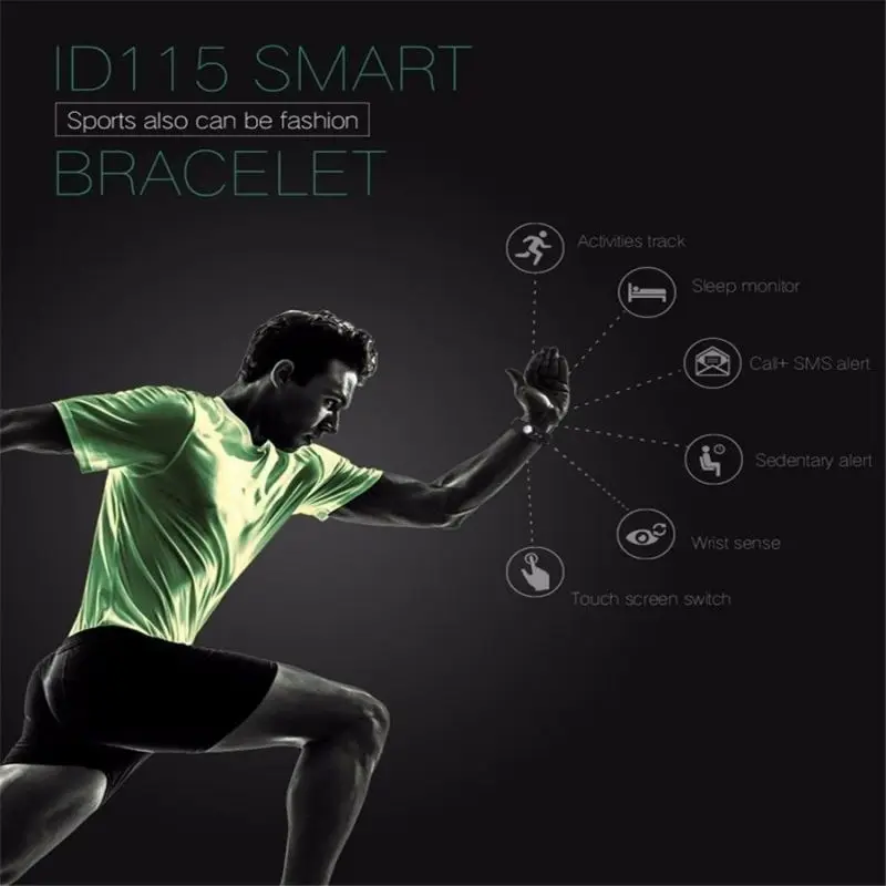  ID115 Fitness Tracker Waterproof Smart Bracelet Vibrating Alarm Clock Smart Band Hembeer Fitness Wa - 4000056482520