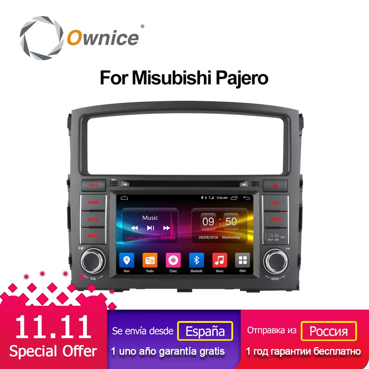 Автомобильный DVD плеер 4G SIM LTE Ownice C500 ROM 32G Octa 8 Core Android 6 0 для MITSUBISHI PAJERO V97 2006 2015 GPS Navi