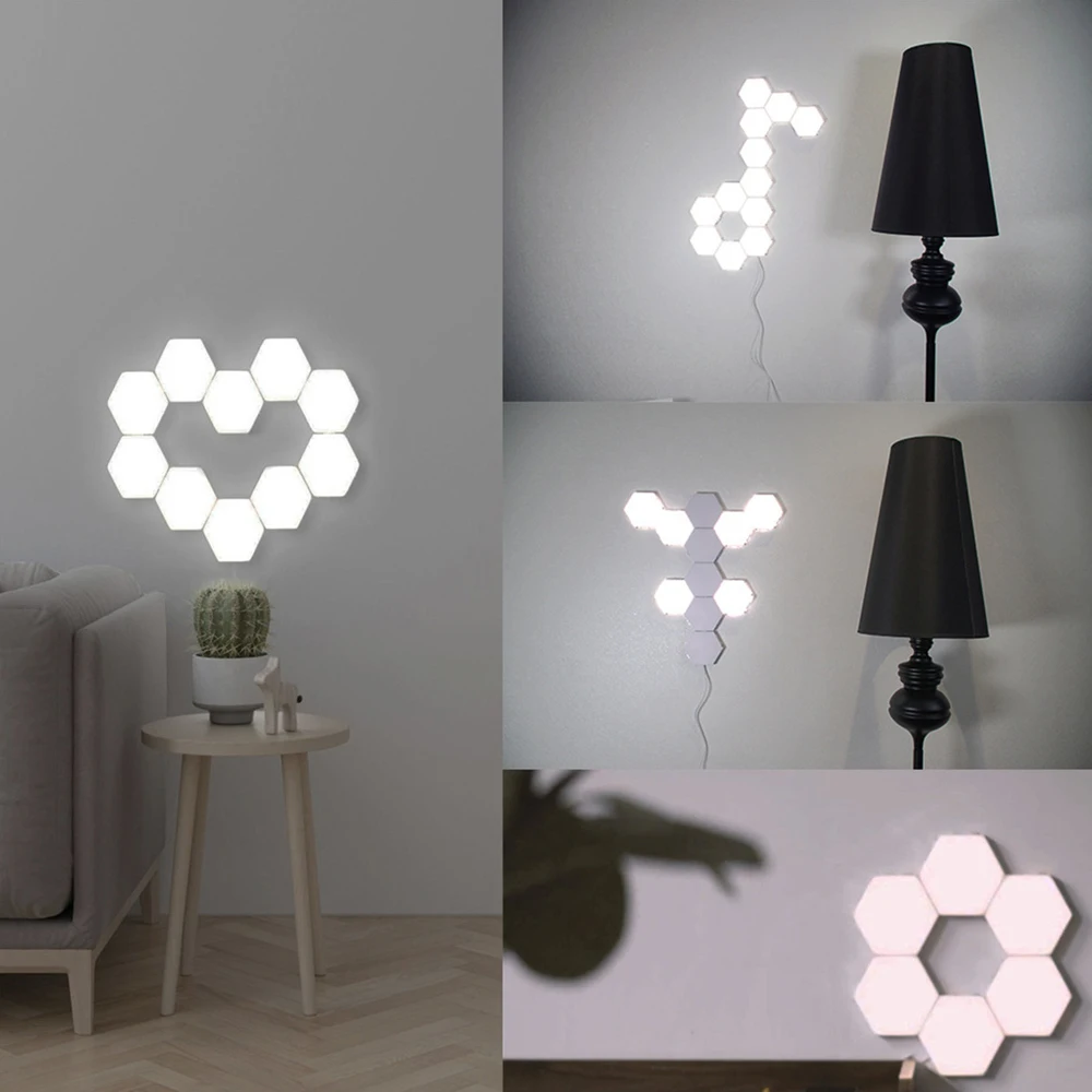 Quantum Lamp Led Hexagonal Lamps Modular Touch Sensitive Lighting Night Light Magnetic Hexagons Creative Decoration Wall Lampara 7