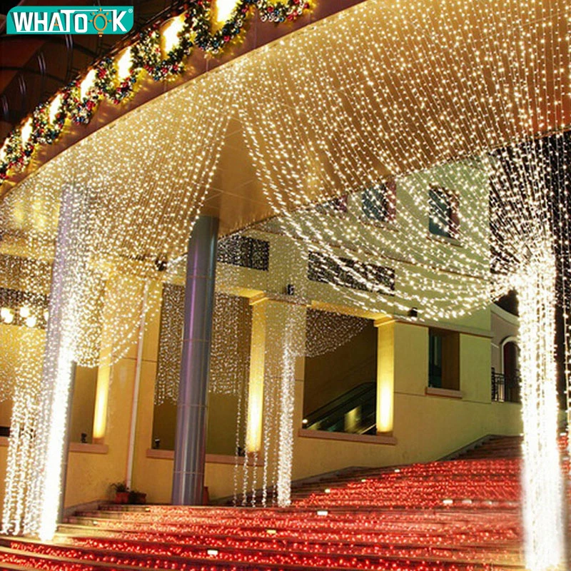LED Icicle Hanging Wall Curtain Fairy String Lights Home Party Wedding Decoratio 