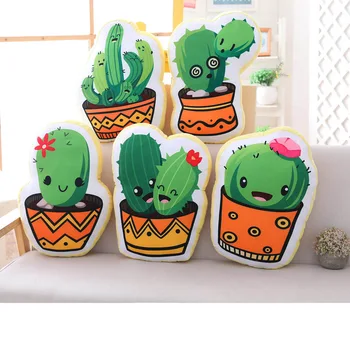 Juguete de peluche de Cactus para niños, almohada de plantas realistas de 45cm, muñeco de peluche suave Kawaii, cojín para niños, regalos, decoración para sofá 1