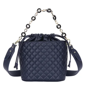 

Luxury Drawstring Chain Bucket Bags Handbags Female Shoulder Messenger Bag Crossbody Leather Bag Chain Tote Women Bags Purses