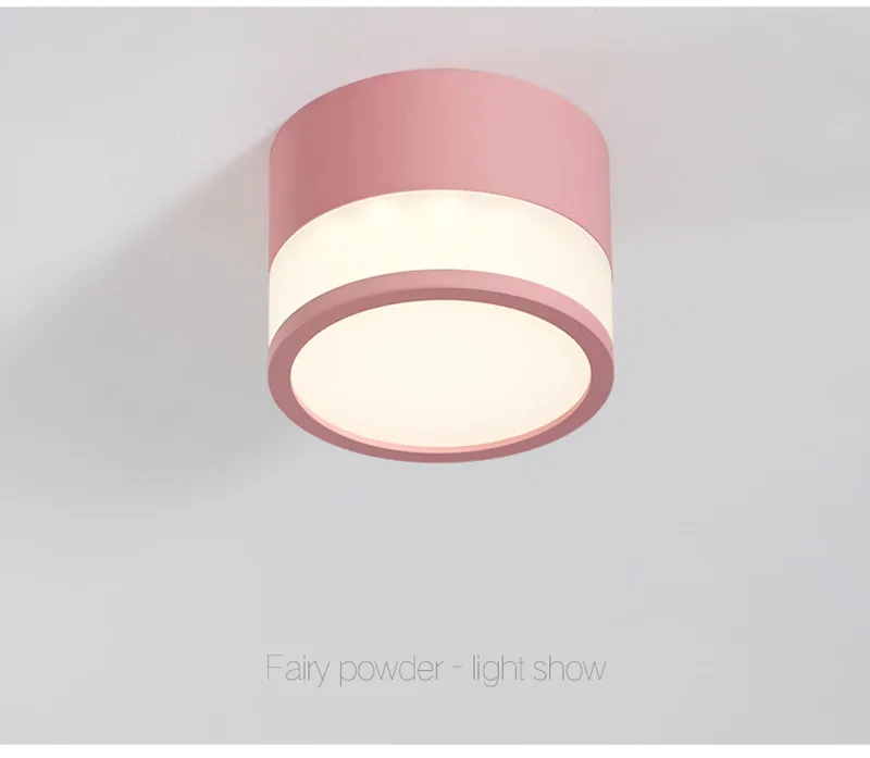 angled downlights Nordic Macaron lighting with spotlights LED round ceiling lights, corridor lights without opening the living room home dimmable downlights