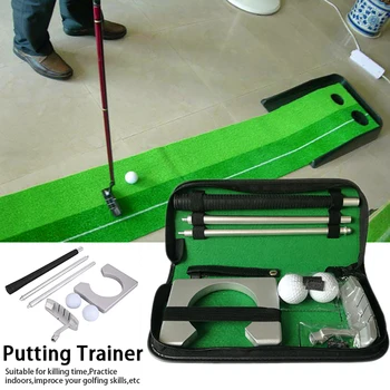 

Portable Golf Putter Putting Trainer Set Indoor Training Equipment Golfs Ball Holder Training Aids Tool with Carry Case For Galf