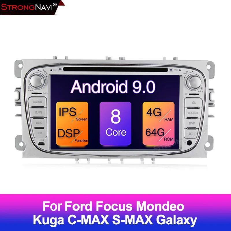 Автомобильный мультимедийный плеер Android 9 2 Din dvd-плеер для FORD/Focus/S-MAX/Mondeo/C-MAX/Galaxy wifi