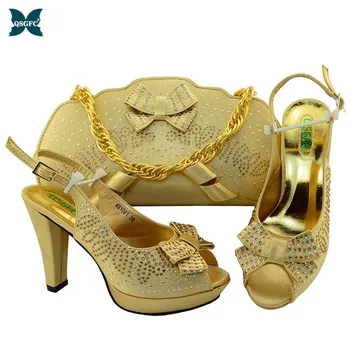

2020 New Arrival Women Shoes and Bag To Match Set Italian design Shoe and Bag Set for Party In Women Nigerian Women Party Pumps