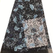 GLace 1Y/лот блестящая сетка африканская кружевная вышивка блестки швейная ткань для платья юбки Аксессуары свадебные украшения TX1485