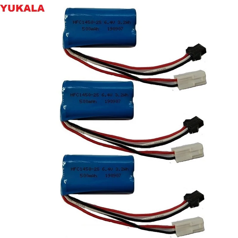1 3 шт XQWR14 RC грузовик запасная часть 6 4 V 500mAh литий ионный аккумулятор 14500 2s/USB
