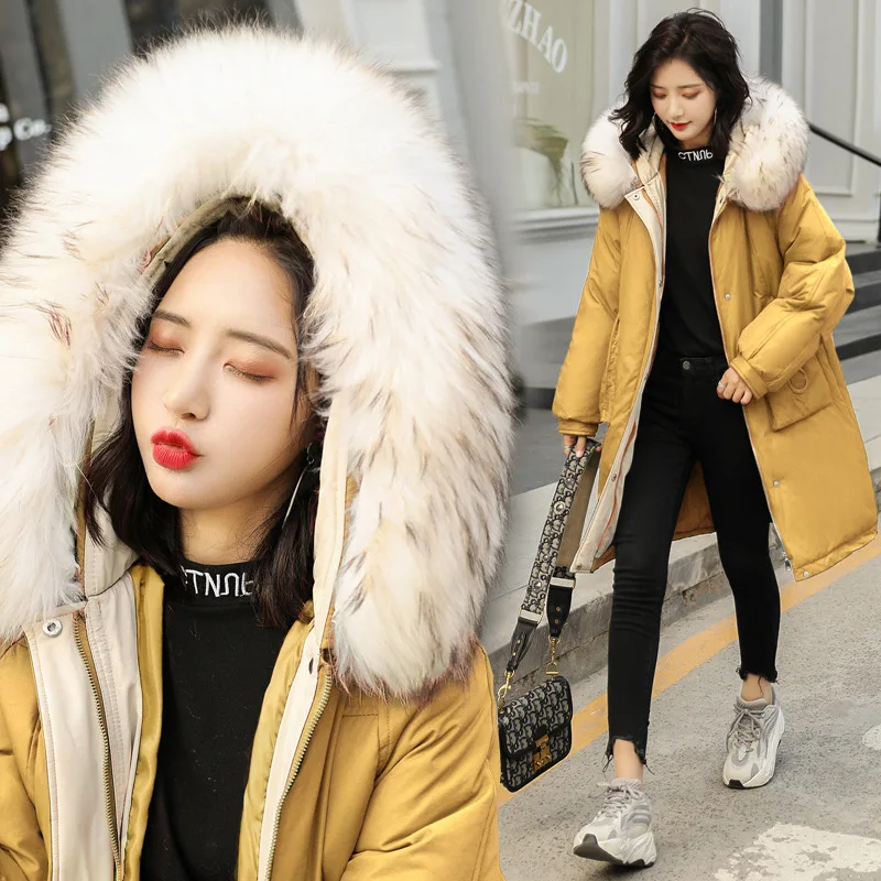

Solid Color Korean-style Trend of Fashion Show Thin Long Solid Color Cotton-padded Clothes Women's 2019 Winter Versatile Casual