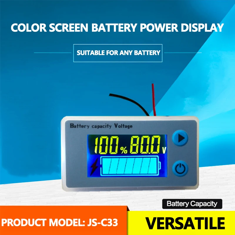 

12V 24V 36V Lead Acid Battery Capacity Indicator Power LCD Display Sensor Low Voltage Alarm Lead-acid Lithium Tester JS-C33