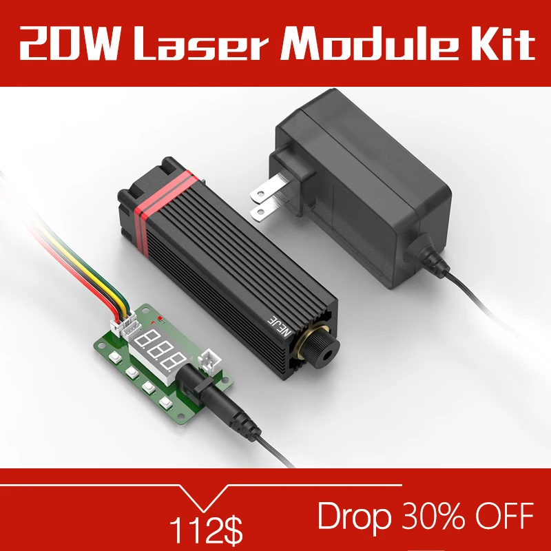 

450nm Professional Continuous 20W Laser Cutting / Engraving Module Blue Light With TTL / PWM Modulation for CNC, DIY laser