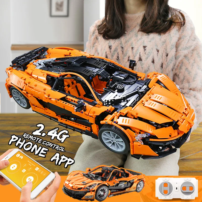 20087 DHL приложение Радиоуправляемая машина совместима с MOC-16915 McLaren P1 гоночный автомобиль набор строительных блоков приложение RC детские игрушки для детей