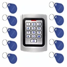 10 шт. RFID карты+ RFID 125 кГц EM карты контроля доступа двери IP68 водонепроницаемый металлический чехол Кремниевая клавиатура безопасности вход F1322