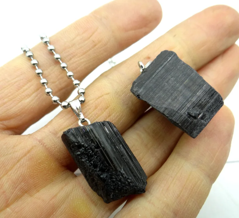 Wholesale Natural Black Tourmaline Tourmaline Repair Ore Can Be Used Charm Pendant For Diy Jewelry Making Necklace Accessories