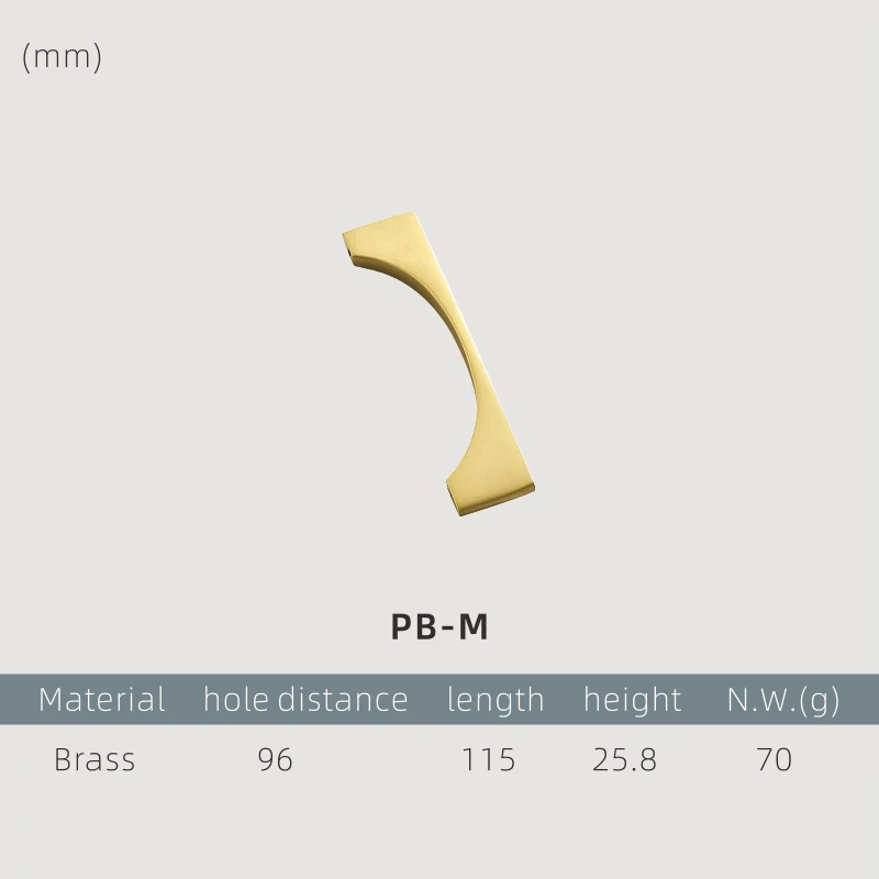 Dooroom латунная фурнитура ручки Скандинавский современный шкаф комод для шкафов, ящиков коробка для обуви тянет легкие роскошные золотые ручки - Цвет: PB-M