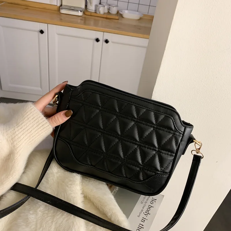 

Bag WOMEN'S Bag New Style 2020 Autumn And Winter Korean-style Fashion Versatile Textured Rhombus Shoulder Bag Fashion Hobo Bag