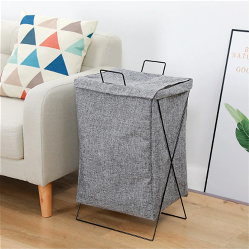 Laundry Hamper Large organizer Foldable drity laundry Basket Hamper kids Iron Frame Canvas Bathroom Storage Toy laundry Basket