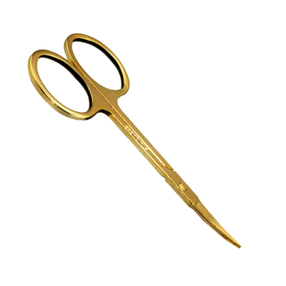 1PC Gold Eyebrow Scissors Razor Trimmer Blades Stainless Steel Eyelash Straight Elbow Trimmer Shaver Scissors Nose Hair Clipper 5