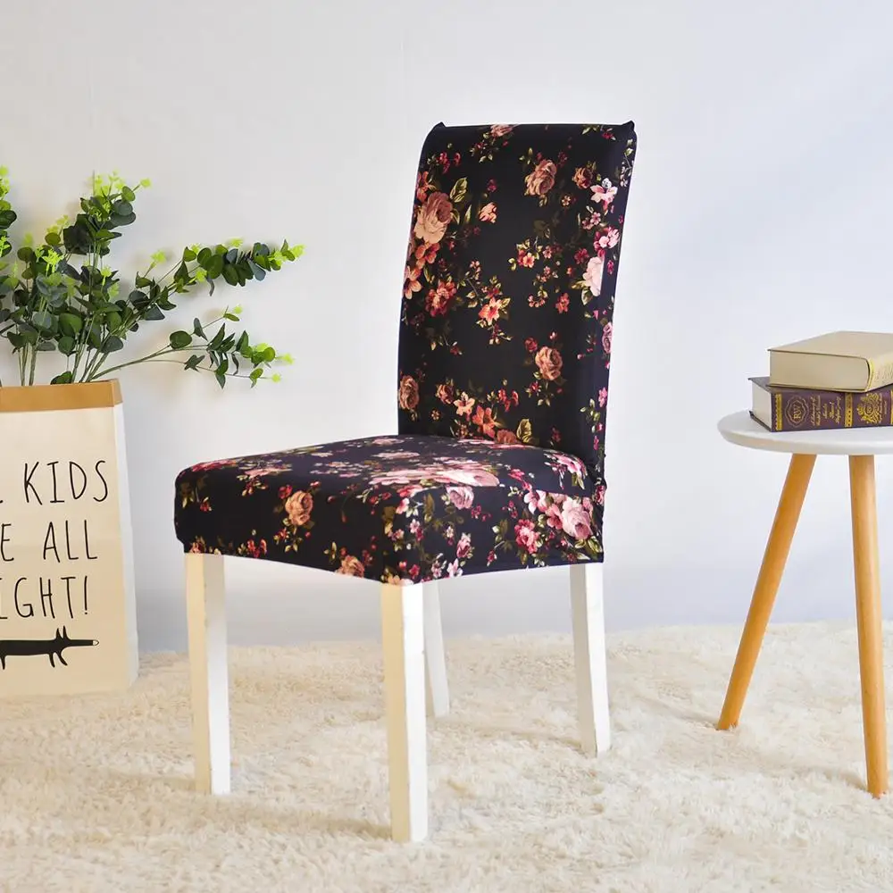 Геометрические красочные чехлы на стулья с принтом, эластичные чехлы на стулья, анти-грязные украшения для столовой, свадебные чехлы на стулья - Цвет: Color 8