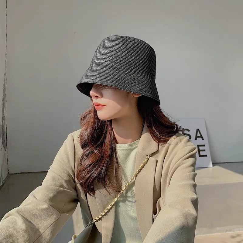 Women Summer Foldable Straw Sun Hat Panama Boater Floppy Bucket Hat Female Outing Visor Holiday Cool Beach Weave Bob Caps beach hat,women sun hat