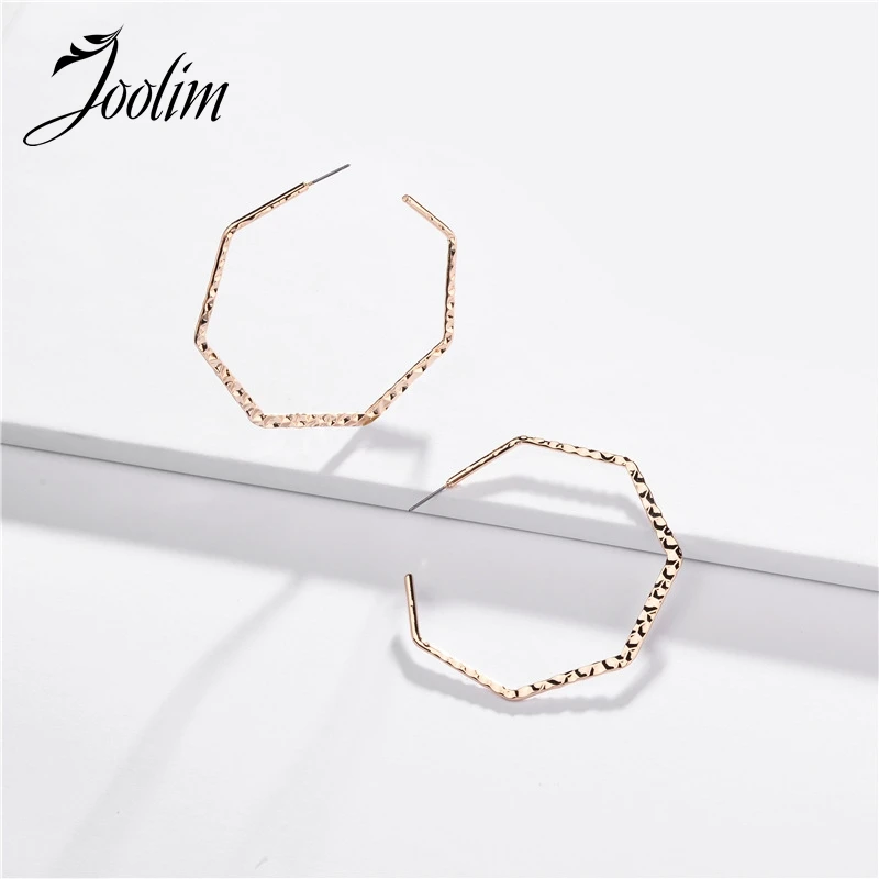 

Joolim Gold & Silver Color Geometric Hoop Earring Simple Earring