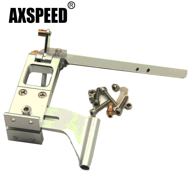 AXSPEED 1 PCS Sliver Dual Pickup Water Absorbing Steering Rudder w/ Suction Device for RC Boat