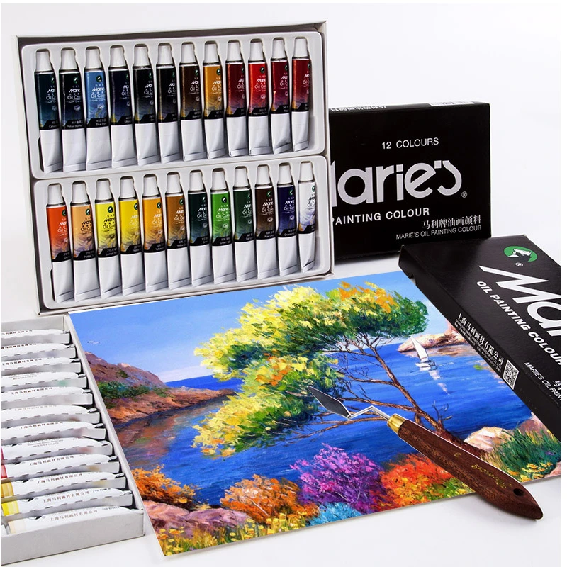 Marie's Oil Paint Art Set 12/18/24 Vibrant Colors In Tubes 12Ml Excellent Value Supplies With Beautiful Saturation And Coverage|Oil Paints| - Aliexpress