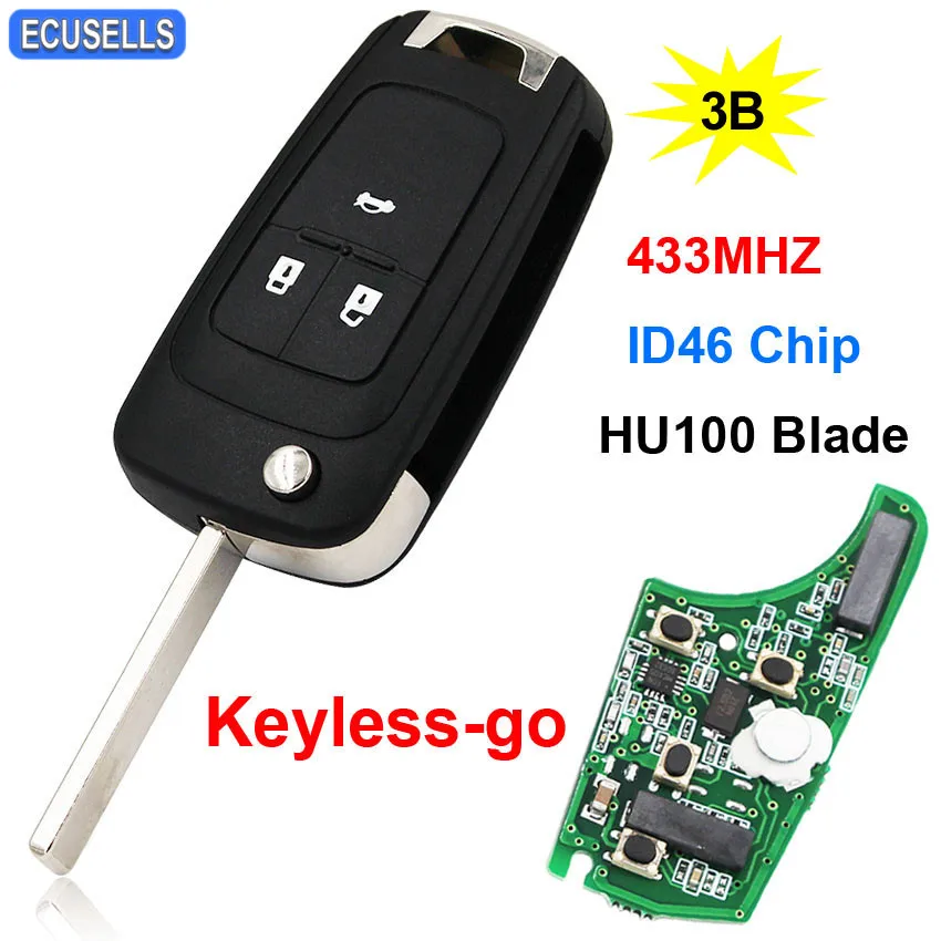 3 On Keyless Go Folding Remote Key Flip Smart Car For 3 On Keyless Go Folding Remote Key