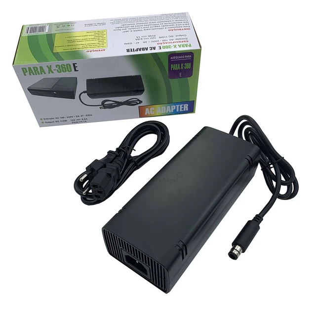 Power Supply AC Adapter For Xbox 360 Fat With Charger Cable 110V 120V AC  Adapter Machine