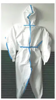 

In Stock!!! Disposable Protective Clothing Anti-Dust Isolation Hooded Coverall Ventilation Front Zipper Waterproof Clothing