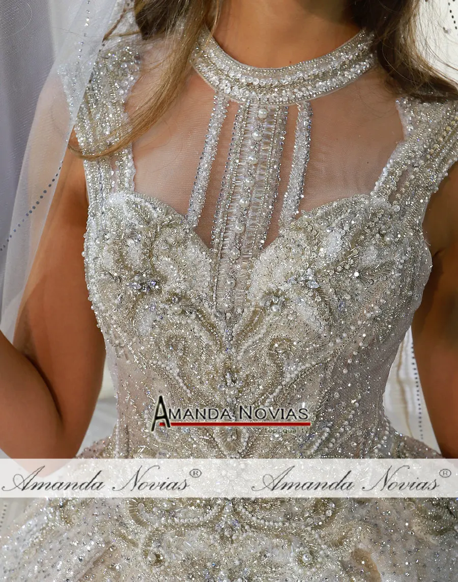 Abito da sposa платье свадебное роскошное Дубай свадебное платье с длинной кружевной вуалью Аманда новиас